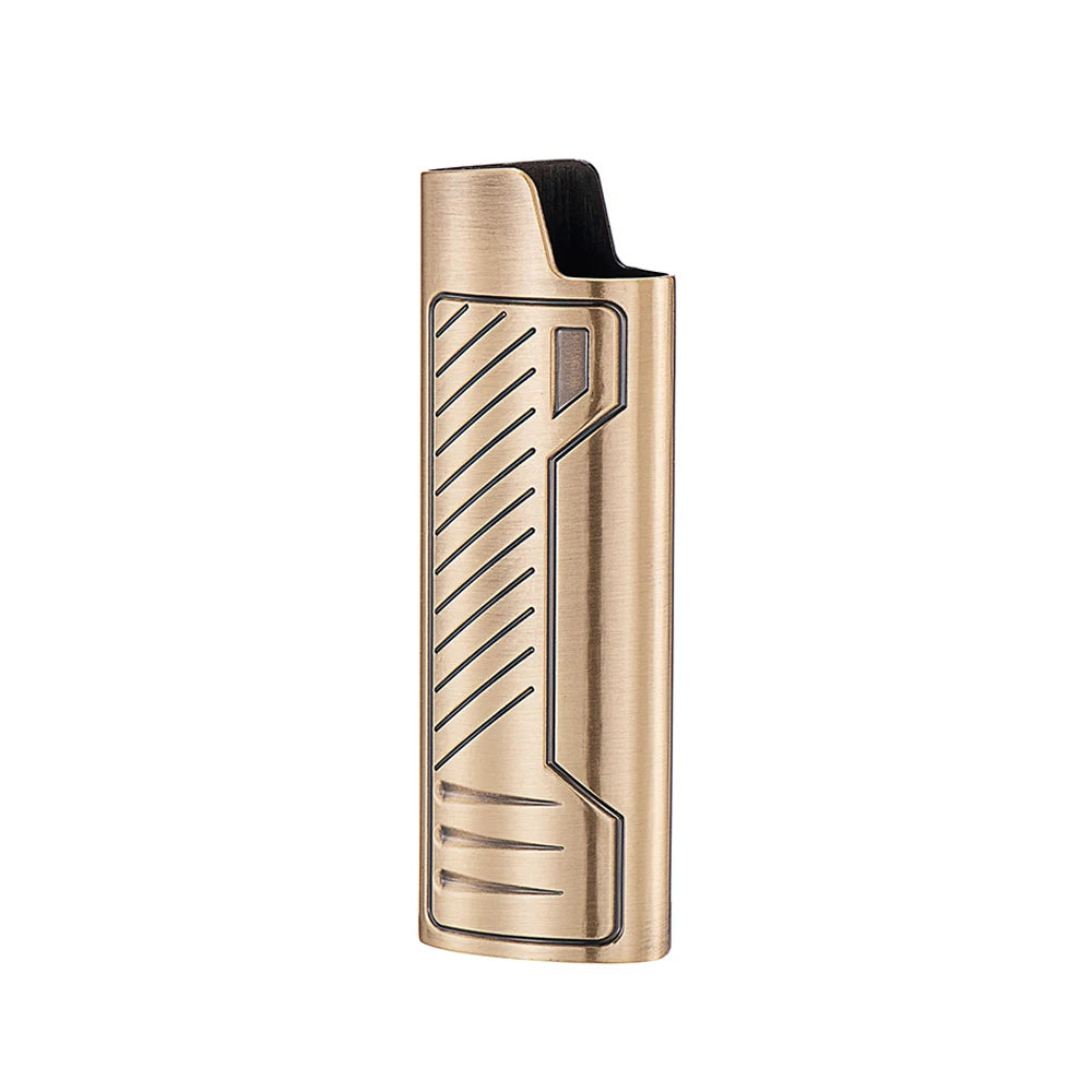 Exquisite Stripes BIC Lighter Cover Case Decorative Metal Shell Large Holder Full Size BIC j6 Gas Lighter 5 Colors Wholesale