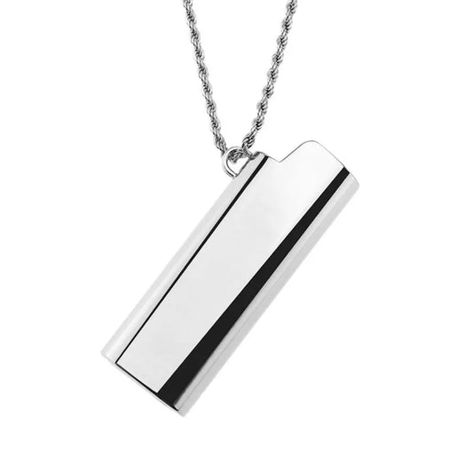 Medium/Standard Size Lighters Case Necklace Pendant Trendy Hip Hop Jewelry Lighter Cover Holder For Bic J3 J6 Lighter