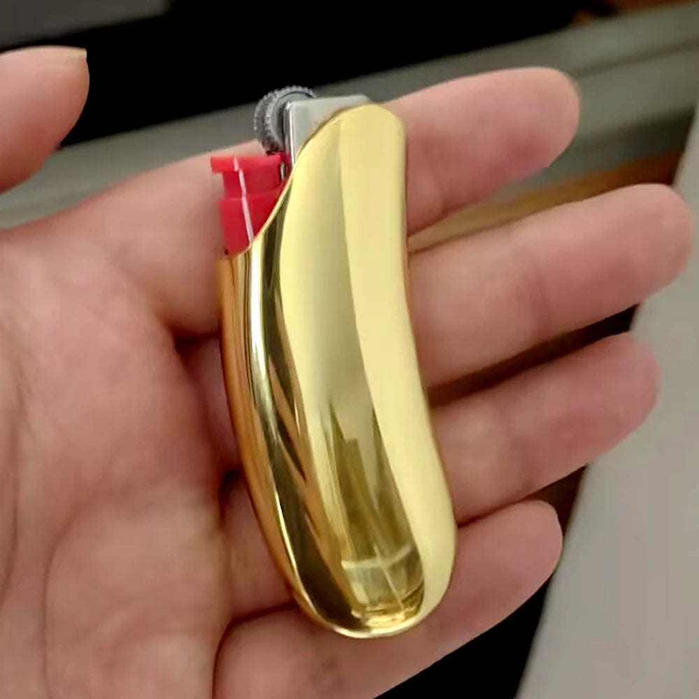 Fashion Metal  Ice Mirror Lighter Case Cover Holder For Bic Mini Lighters Sleeve Comfortable Grasp Lighter Holder Shell Type J5