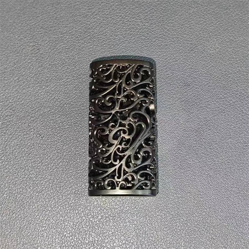 Creative Hollow Carved Gas Lighter Metal  Armor Shell Case For Bic J5 Lighters Polychrome Reusable alloy Protect Cover Man Gift