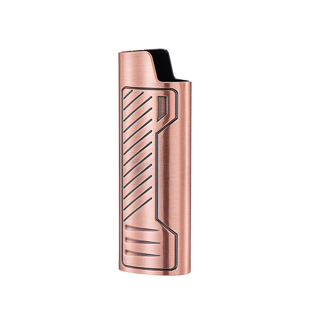 Exquisite Stripes BIC Lighter Cover Case Decorative Metal Shell Large Holder Full Size BIC j6 Gas Lighter 5 Colors Wholesale