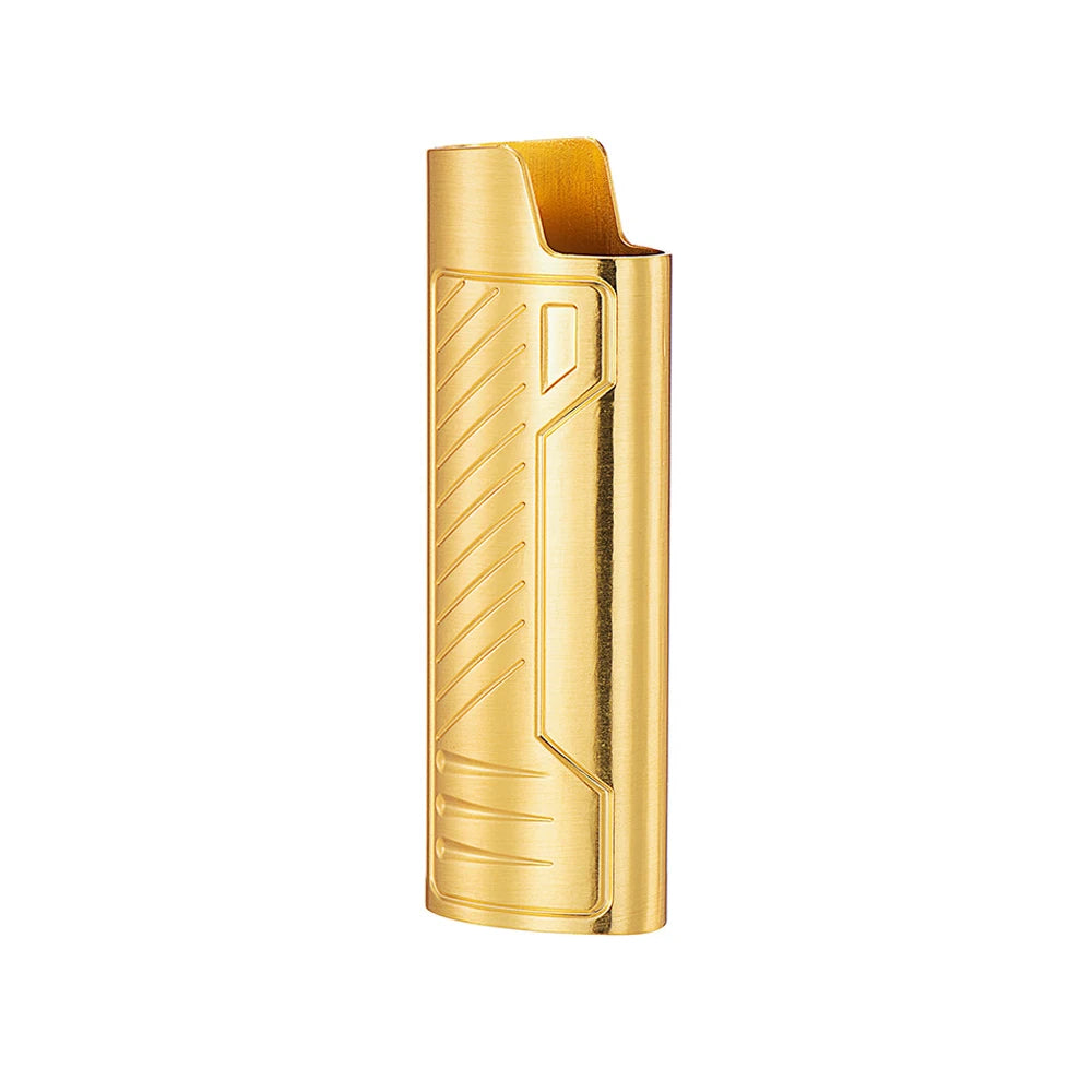 Exquisite Stripes BIC Lighter Cover Case Decorative Metal Shell Large Holder Full Size BIC j6 Gas Lighter 5 Colors Wholesale