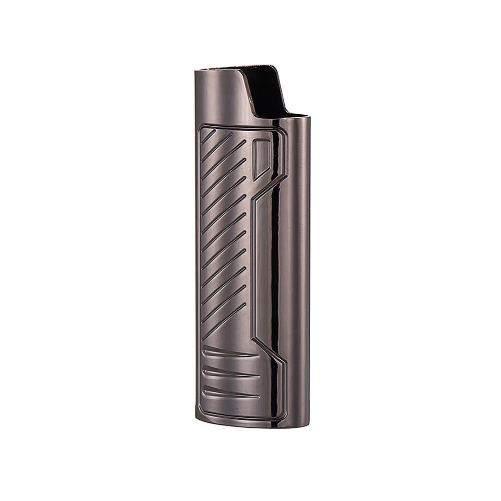 Exquisite Stripes BIC Lighter Cover Case Decorative Metal Shell Large Holder Full Size BIC j6 Gas Lighter 5 Colors Wholesale
